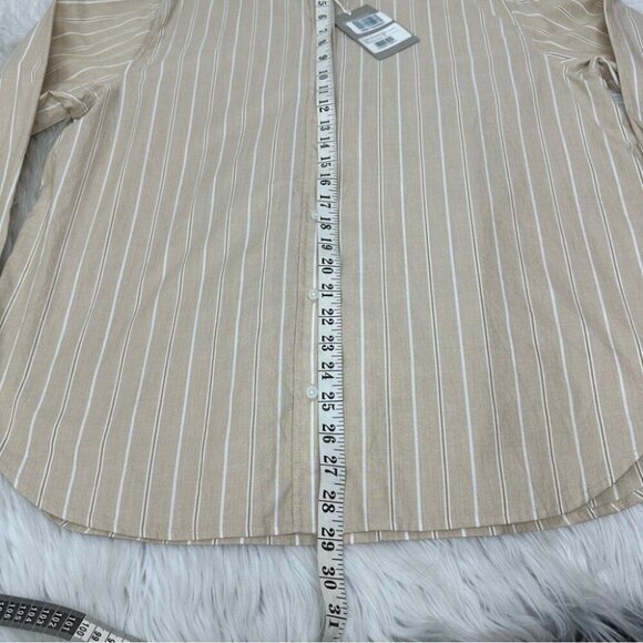 Everlane Women’s NWT Tan Coastal Striped The‎ Silky Cotton Relaxed Shirt 16/C48 - Picture 9 of 11